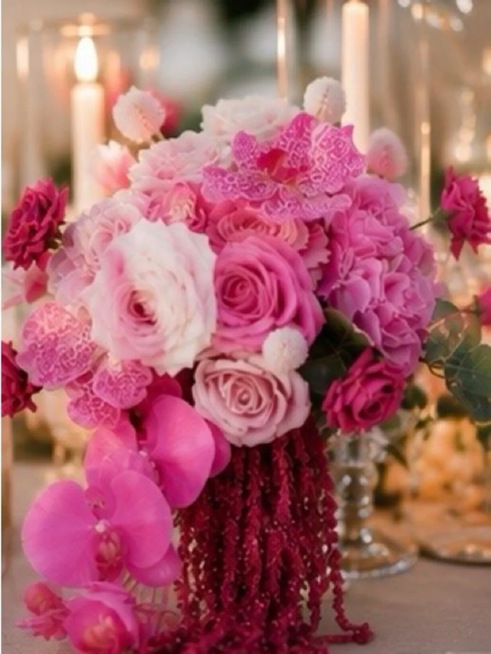 Elegant Pink Faux Floral Bouquet Bridal